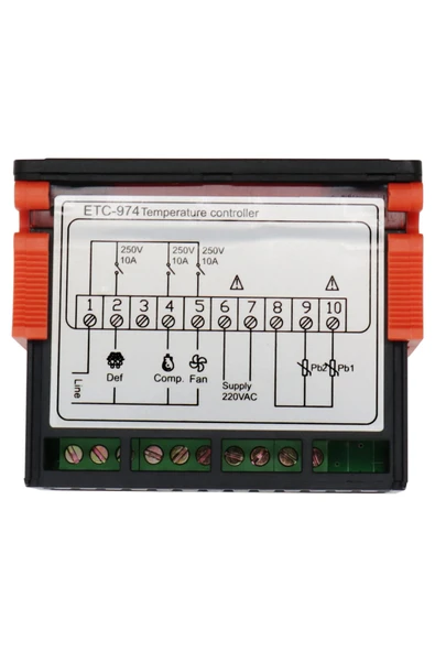 JUANJUAN ETC-974 Sıcaklık Kontrol Cihazı Dijital Ekran Çift NTC Sensörü 100°C 119°C - Resim 8