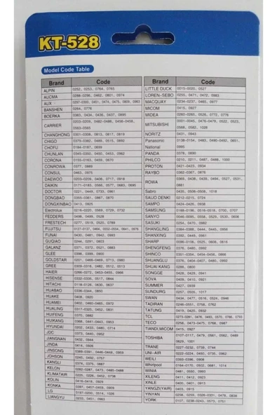 Universal Klima Kumandası Kt-528 - 3