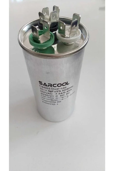 sarcool Klima Kondansatör 35+2,5 Uf 450 V Ac Kapasitör Cbb65 - Resim 4