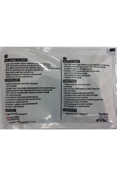 Ermiya Kireç Ve Yağ Çözücü Toz- Çamaşır Makinesi-bulaşık Makinesi 25 Adet - Resim 2