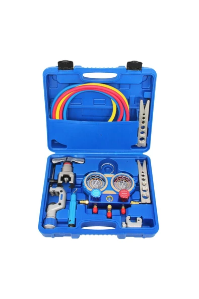 Ermiya CH-CT-8A 2Lİ MANİFOLD GAZ SAATİ HAVŞA TAKIMLI (R22-R134-R404-R410) HORTUMLU (KUTULU) ürün görseli 1