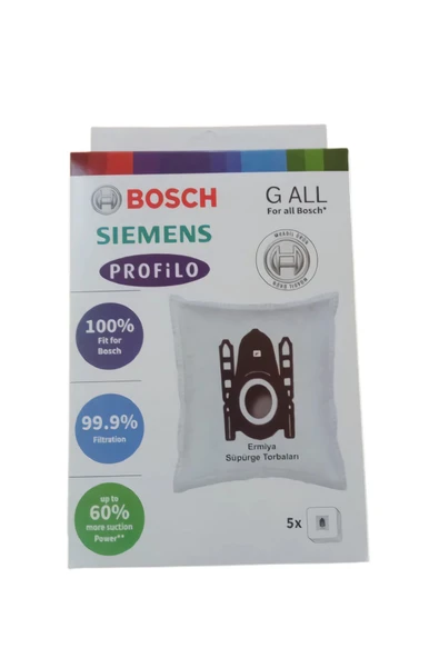 Ermiya Bosch Bbz41fgall Elektrik Süpürgesi Toz Torbası 2 Kutu 10 Ad Yeni Kutu+Performer Motor Koruma Filtre - 1