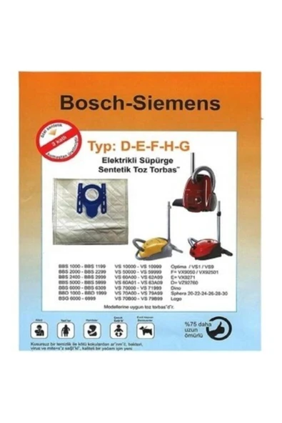 Ermiya Siemens Vsz4g230 Elektrikli Süpürge 20 Ad Bez Kumaş Toz Torbası+motor Koruma Filtresi - 2