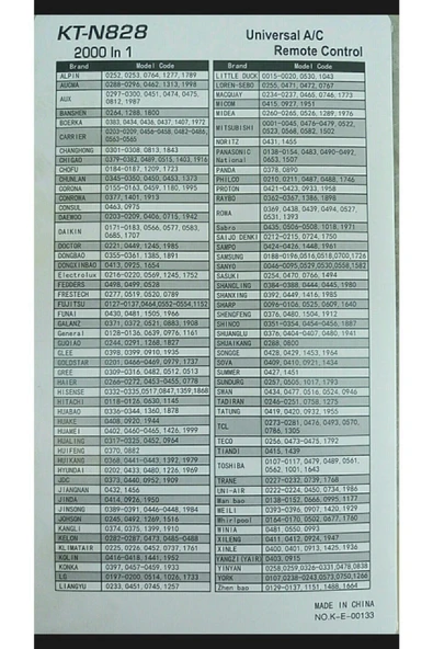Universal Akıllı Klima Kumandası Kt-n828 Pil Takımı Pil Takımı - 2