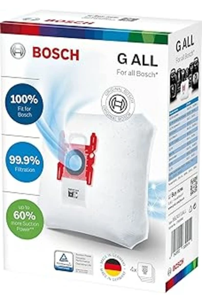 roztomily Bosch Hausgeräte Bosch Powerprotect Tip G All Bbz41fgall, 4 X Elektrikli Süpürge Torbası,%99,9 Ince ürün görseli 1