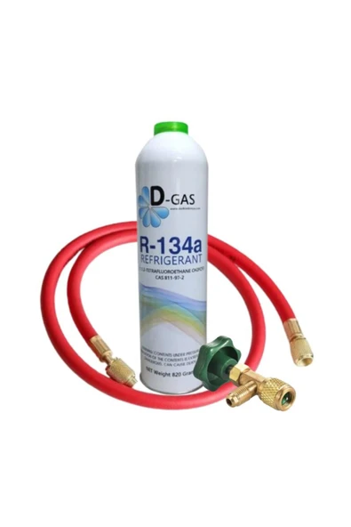 Universal Araç Klima Soğutucu R134a Gaz Verme Seti Gaz - Vana - Hortum - 2