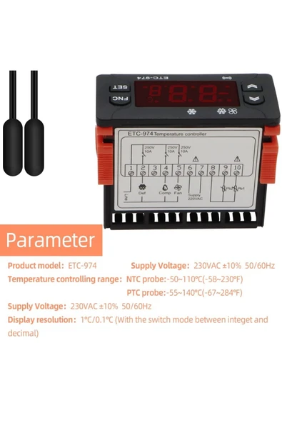 Artiko ETC 974 DİJİTAL TERMOSTAT ÇİFT PROP - Resim 4
