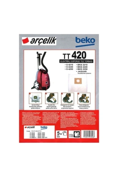 Ermiya 15 Adet Beko Bks 2540 T Elektirikli Süpürge Bez Kumaş Toz Torbası Performer Motor Koruma Filtresi ürün görseli 1