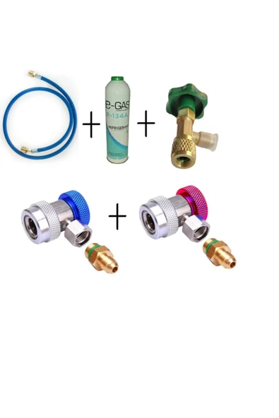 Vadastore Araç R134a Gaz Doldurma Seti Gaz vana hortum araç Aparatı ürün görseli 1