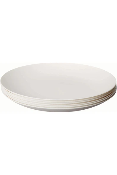 Ermiya Square Melamin Servis Tabak 6 Parça 25 cm Beyaz Servis Tabağı - Resim 5