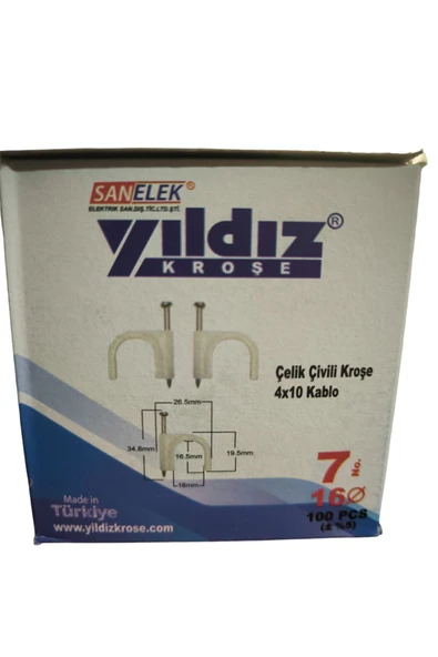 TOPALAKTİCARET Çelik Çivili Kroşe No: 7 1 Paket ( 100adet ) Klima Hortumu Kroşesi ürün görseli 1