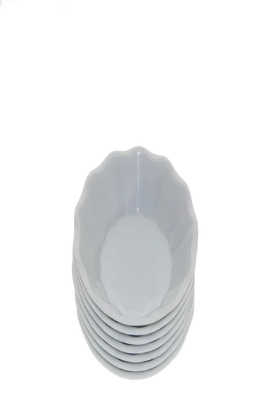 Ermiya Beyaz Renk Melamin Çay Tabağı 12 Adet Yuvarlak Tabak - Resim 2