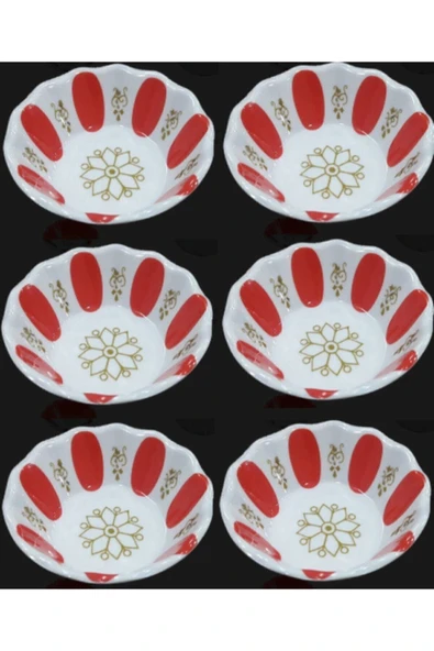 esmınahome 12 Adet Ermiya Melamin Kırmızı Beyaz Kahveci Çay Tabağı Çay Altlığı Fma07993 ürün görseli 1