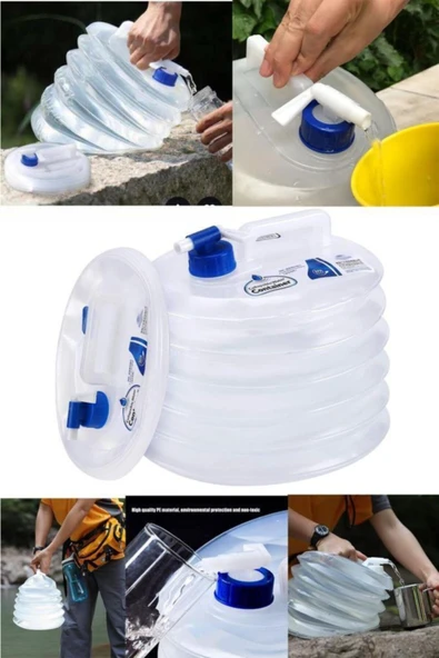 easyso Katlanabilir Akordiyon Su Bidonu 10 Litre Çok Amaçlı Kamp/ Piknik Için Uygun - Resim 6