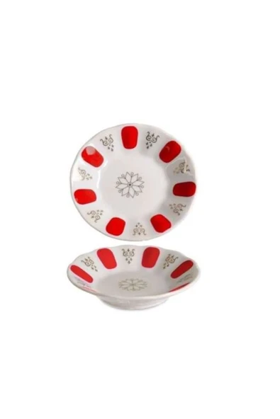 Ermiya Melamin Türk Kahveci Model Klasik Çay Bardağı Tabağı 8 Adet Çay Tabak+8 Çay Kaşık İnce - Resim 2