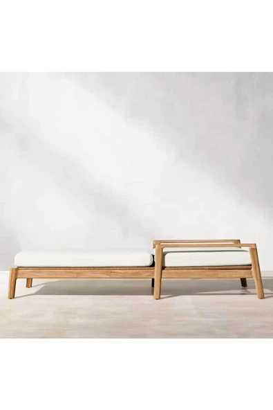 teknotrust Hasır Lüks Katlanır Şezlong Minder Pratik Şezlong Minderi Yıkanabilir Sıvı Gecirmez Beyaz 2 Yıl - Resim 3