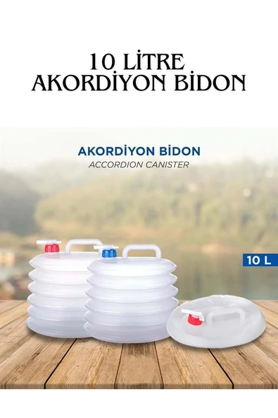 KOLETİC STORE Katlanabilir Akordiyon Su Bidonu 10 Litre Çok Amaçlı Kamp Piknik Için Uygun