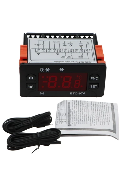 JUANJUAN ETC-974 Sıcaklık Kontrol Cihazı Buzdolabı Buz Çözme Isıtma Kontrol Termoregülatörü Çift ... ürün görseli 1