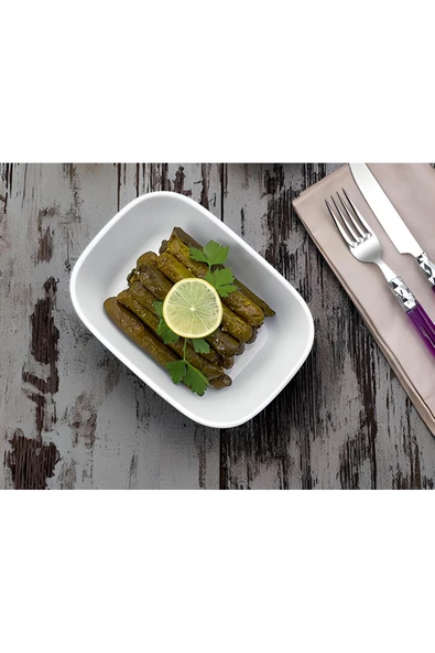 Ermiya Square Melamin Kayık Tabak 6 Parça 17 cm Beyaz Meze Tabağı ürün görseli 1