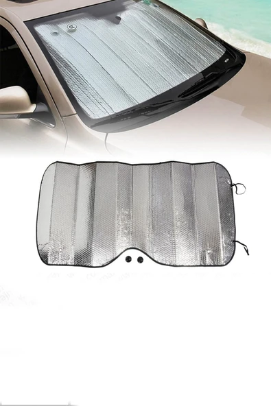 MaviEv Katlanabilir Parlak Araba Ön Cam Güneşlik 130 Cm X 60 Cm - Resim 2