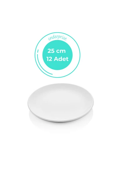 Erko 25 cm Melamin İnternasyonel Servis Tabak, 12'li Set, Kırılmaz, %100 Melamin ürün görseli 1