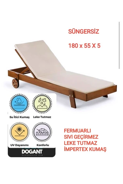 teknotrust Bej Şezlong Minderi Kılıfı - Krem (SÜNGERSİZ) Plastik ürün görseli 1