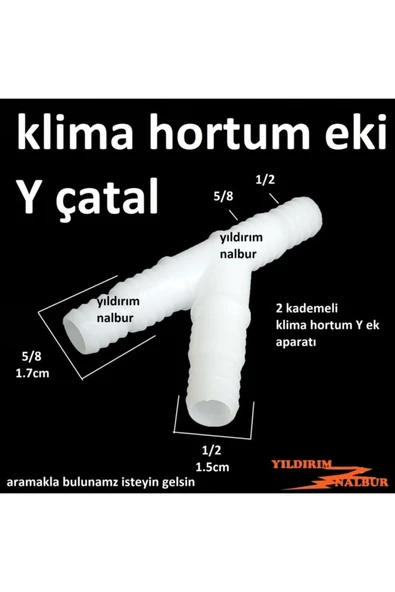 Yıldırım 2 Adet Klima Hortumu Tahliye Eki 3 Yol Çatal Ye Plastik Hortum Ekleme Aparatı - Resim 2