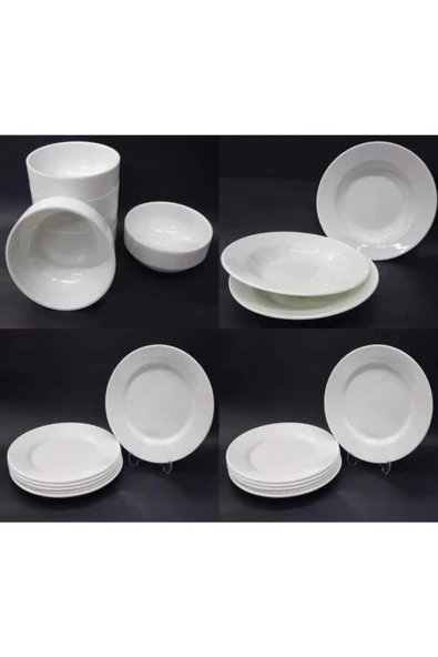 Ermiya Bekar+ Öğrenci Işi 16 Parça 4 Kişilik Melamin Yemek Servis Tabak Takımı Kaseler Tabaklar Büyük Küçük ürün görseli 1