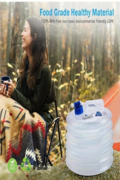 easyso Katlanabilir Akordiyon Su Bidonu 10 Litre Çok Amaçlı Kamp/ Piknik Için Uygun - Resim 2