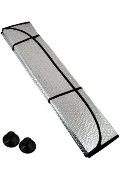 Ermiya Kalın Katlanabilir Dışı Metalize Arası Balonlu Ön Cam Oto Araba Güneşliği Güneşlik 130x60cm ürün görseli 1