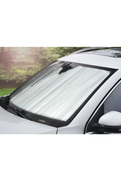 Trendy Shop Ermiya 120*65 Araba Ön Cam Güneşliği Balonlu Metalize Parlak Alüminyum Katlanabilir Oto Güneşlik - Resim 4