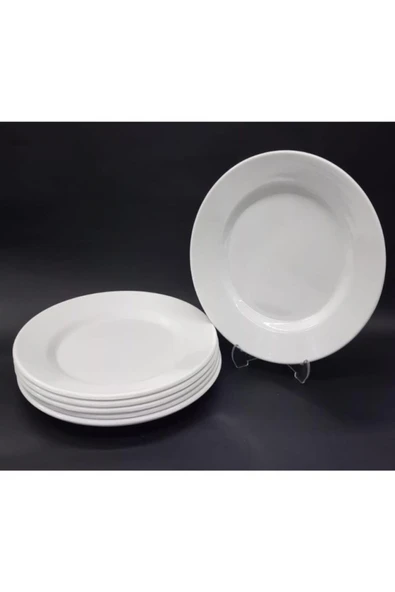 İstoç Türk 12 Adet Beyaz Melamin Tatlı,pasta Tabağı 17cm Sığ Tabak Günlük Kullanım Için Hesaplı Kase Altı ürün görseli 1