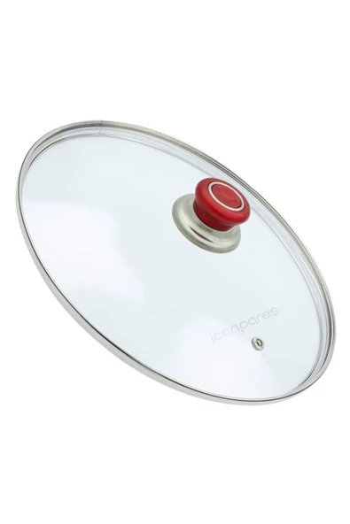 Ermiya Tencere Tava Sahan Için Temperli Buhar Delikli 38 Cm Cam Kapak Fırın A Girebilir ürün görseli 1