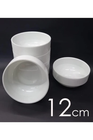 Ermiya 12 Adet Sağlam Beyaz Melamin Çorba Kasesi 12cm Yoğurt,hoşaf,sütlaç Ev Lokanta Tipi Geniş Kenarlı Tas