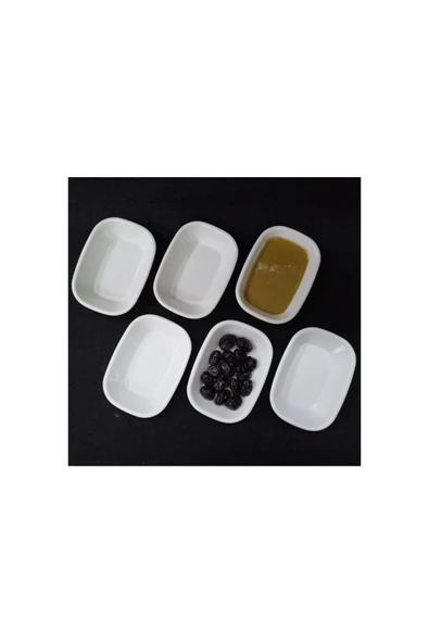 Ermiya 18 Ad Sosluk Kahvaltı Tabağı Beyaz Melamin 12x9cm Çerezlik Lokanta Tabldot Serpme Kahvaltıda ürün görseli 1