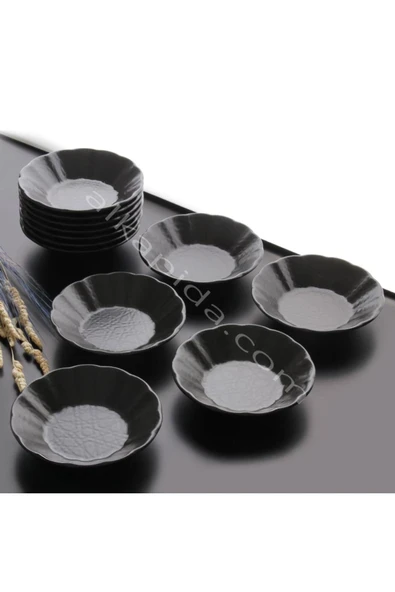 Ermiya 12 Adet Homenıva Melamin Çay Tabağı Renk Seçiniz +12 Ad Çelik Çay Kaşığı ürün görseli 1