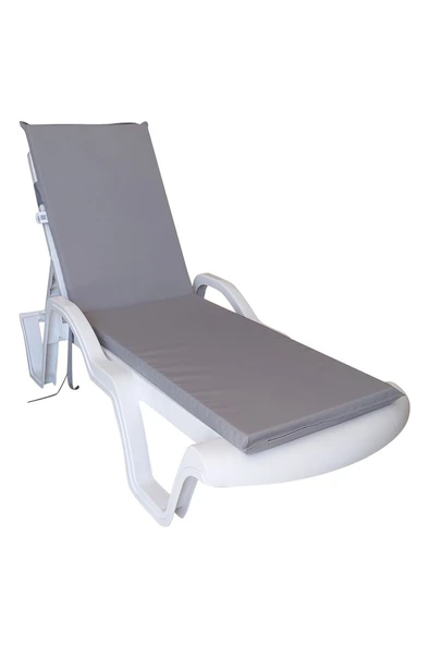 Ermiya 2 Adet Şezlong Minderi Su Geçirmez Fermuarlı -açık Gri 180*55*5 Cm Yıkanır Silinir Fermuarlı ürün görseli 1