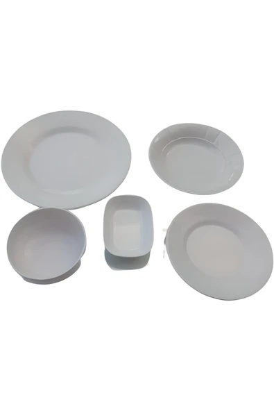 Ermiya 30 Parça Öğrenci-bekar Tatil Piknik Bağ Bahçe Için 6 Kişilik Kırılmaz Melamin Yemek Takımı ürün görseli 1