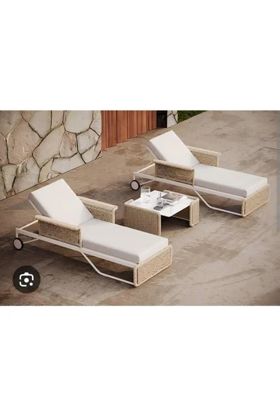 Ermiya 2 Ad Kaşık Adası Şezlong Minderi 180*55*5 Cm Fermuarlı İmpertex Kumaş ürün görseli