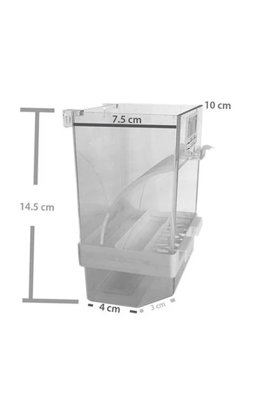 Akıllı Kuş Yemliği Taban Hazneli Beyaz (10-7,5)-14,5 Cm - 2