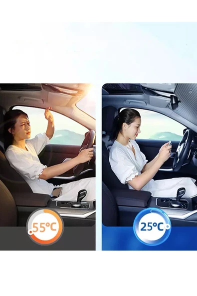 Ermiya 130*60 cm Araba Ön Cam Güneşlik Araç Oto Güneşlik Güneş Koruyucu - Resim 7