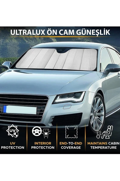 Ermiya 130*60 cm Araba Ön Cam Güneşlik Araç Oto Güneşlik Güneş Koruyucu - Resim 3
