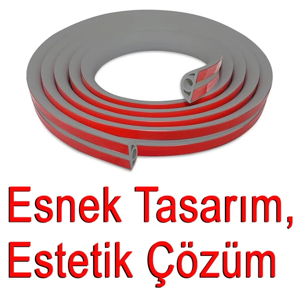 Greentech Esnek Kablo Kanalı Gri / GT-KK04 - 3