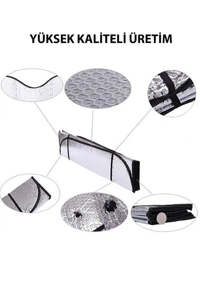 Ermiya 130*60 cm Araba Ön Cam Güneşlik Araç Oto Güneşlik Güneş Koruyucu - Resim 6