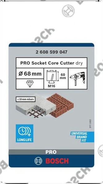 BfU M16 Elmas Kuru Karot Uç 68*60mm - 2