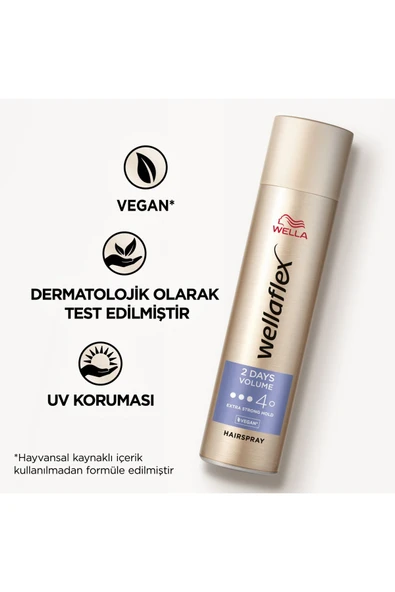 WELLA WELLAFLEX 2 DAYS VOLUME 2 GÜN BOYUNCA HACİM VEREN SAÇ SPREYİ EXTRA STRONG HOLD  75 ML - 4/5 HOLD - 5