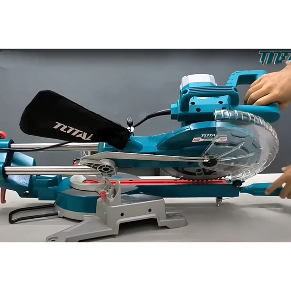 Açılı Radyal Gönye Kesme Testeresi Makinesi 255 mm 1800 W Elektrikli Marangoz Tezgah Tipi Mobilya - Resim 3