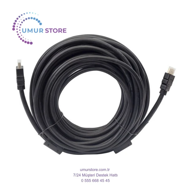 Hdmi Kablo 15 Metre Düz Siyah Poşetli (1.4 V - 3D)