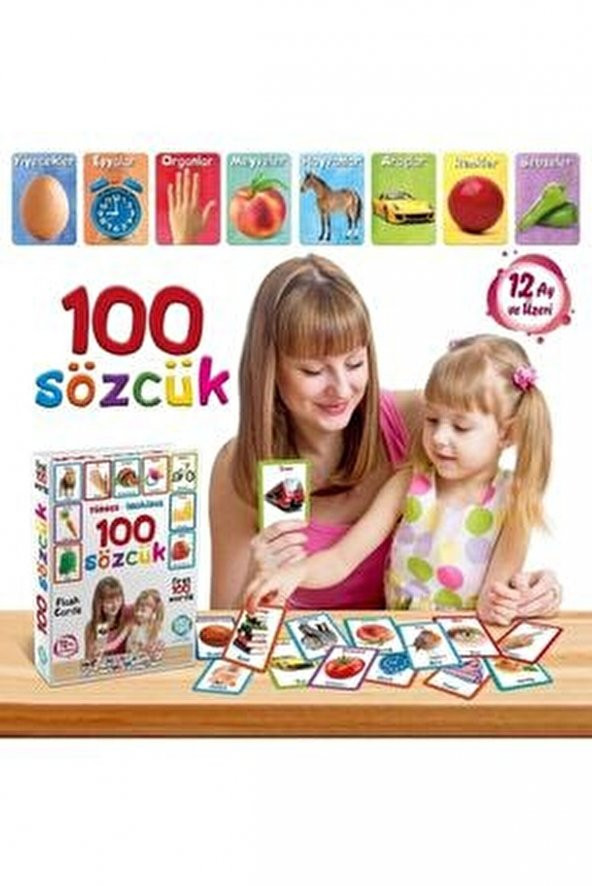 Ilk 100 Sözcük - Kelime Üretme Zeka Geliştirici Eğitici Kartlar