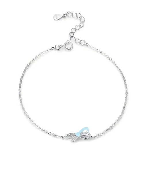 925 Ayar Kurdele Fiyonk Mineli Kadın Gümüş Bileklik